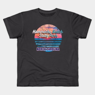 Hammocks Beach State Park North Carolina Retro Sunset Kids T-Shirt